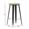 Flash Furniture 23.75 RD Bar Top Table Brown Poly Top/Black Frame JJ-T14623H-60-BRBK-GG